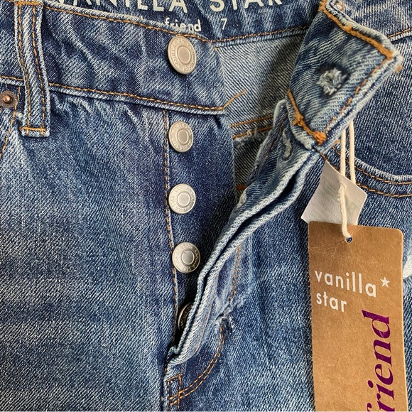 Vanilla Star Jeans Junior Size 7 90s Boyfriend Super High Rise Distressed NWT - Picture 6 of 10